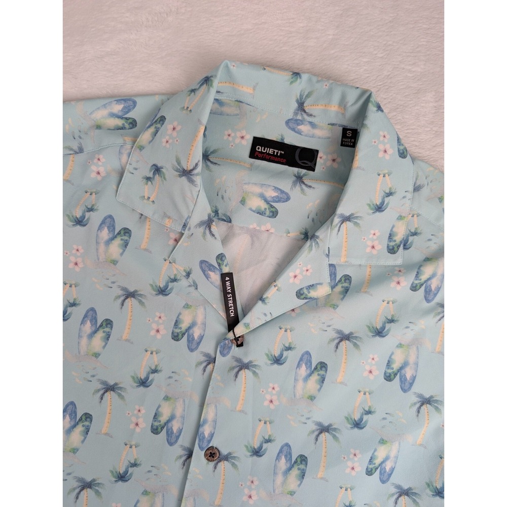 Quieti‎ Performance Short Sleeve Hawaiian Shirt Mens Small NWT